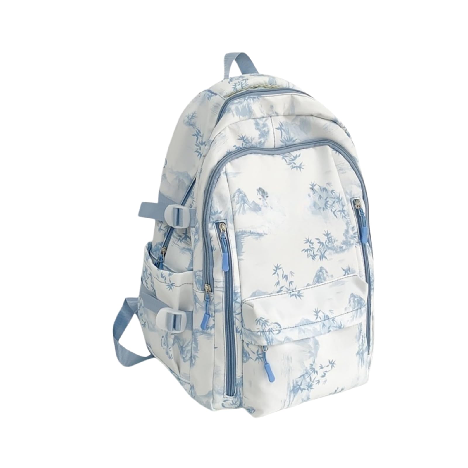 Zaino Stampato in bambù Dell'inchiostro Cinese, Scolastico Casual di Grande capacità per Gli Studenti Uso Giornaliero del Viaggio-Black And White
