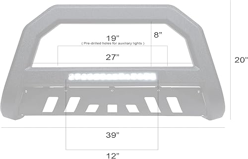 Miniatura 6 de Armordillo USA 8715604 AR Series Barra de aluminio con barra de luz LED color negro texturizado para Toyota 4Runner 2010-2022