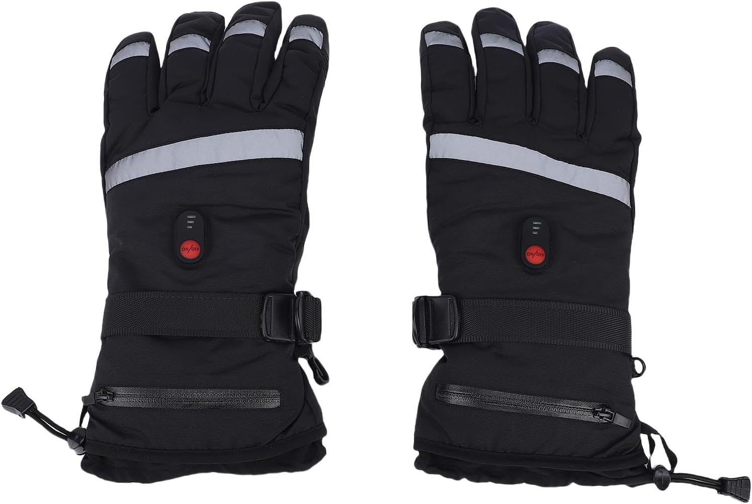 Sanpyl Heated Gloves for Men Women, 4000mAh Rechargeable Electric Warm Heating Gloves with Reflective Strips, 3 Heating Levels, for Riding Hiking Skiing Snowboarding