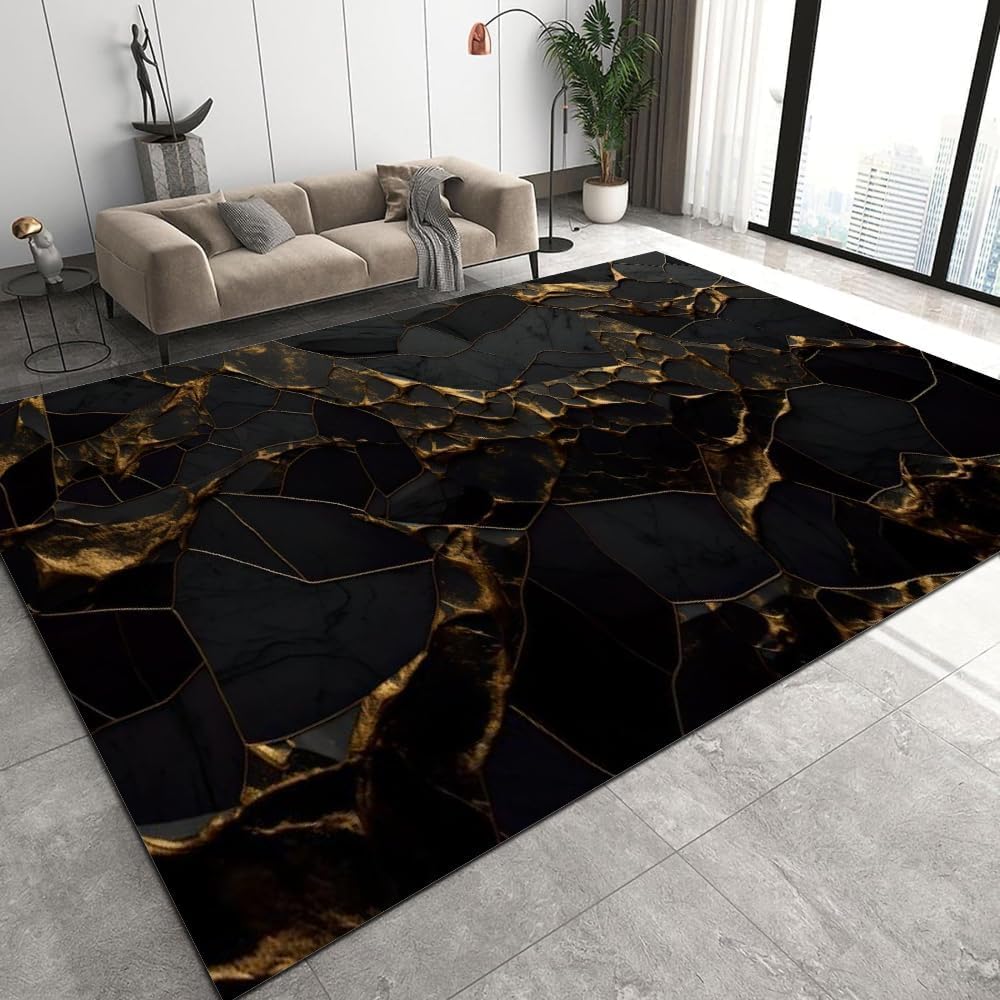 Tapis flanelle 3D effet marbre, une moquette haut de gamme antidérapante