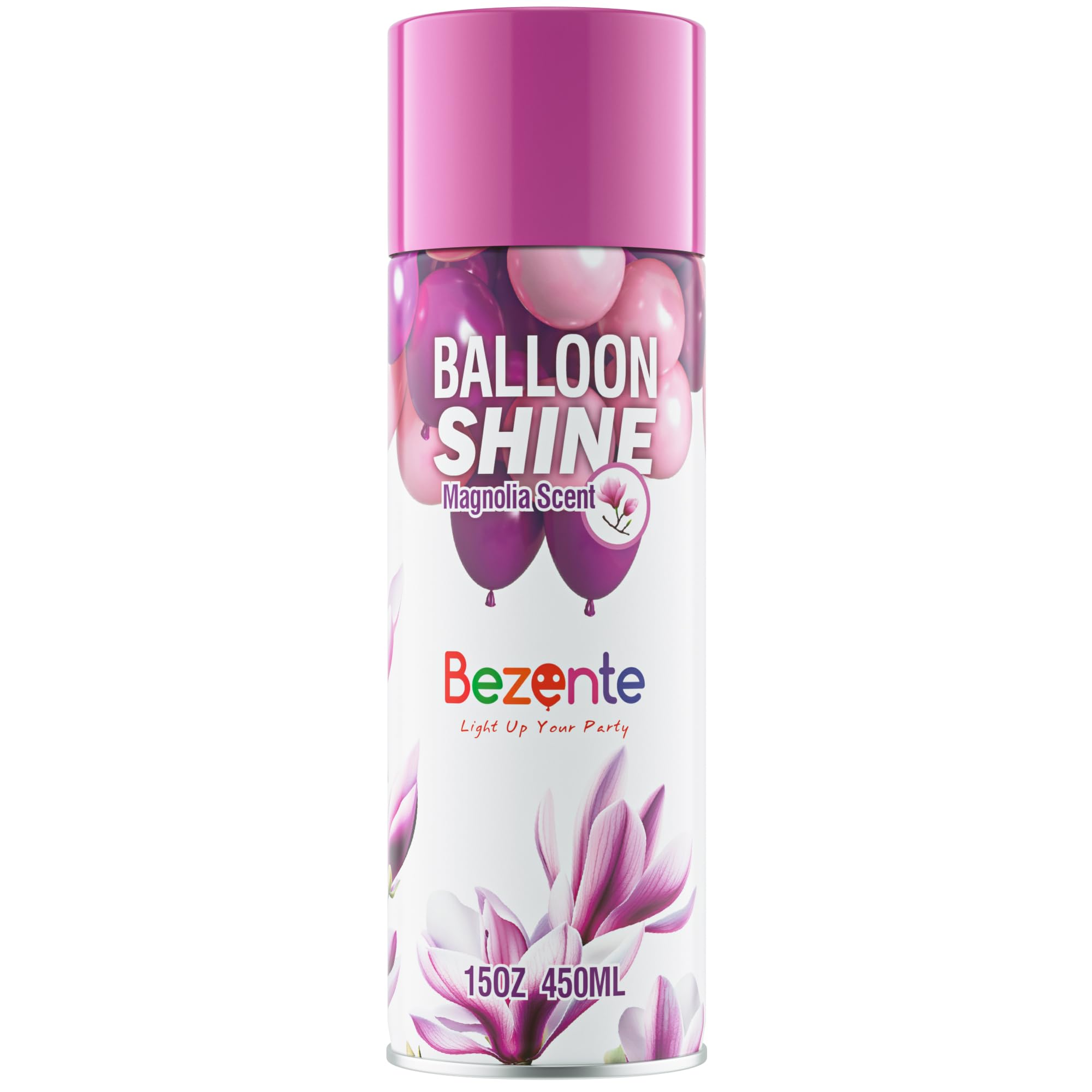 Bezente Balloon Shine Spray - 15 oz Magnolia Scent High Shine Balloon Spray, Waterproof, Long-Lasting Antioxidant, Instant Shiny Effect for Party