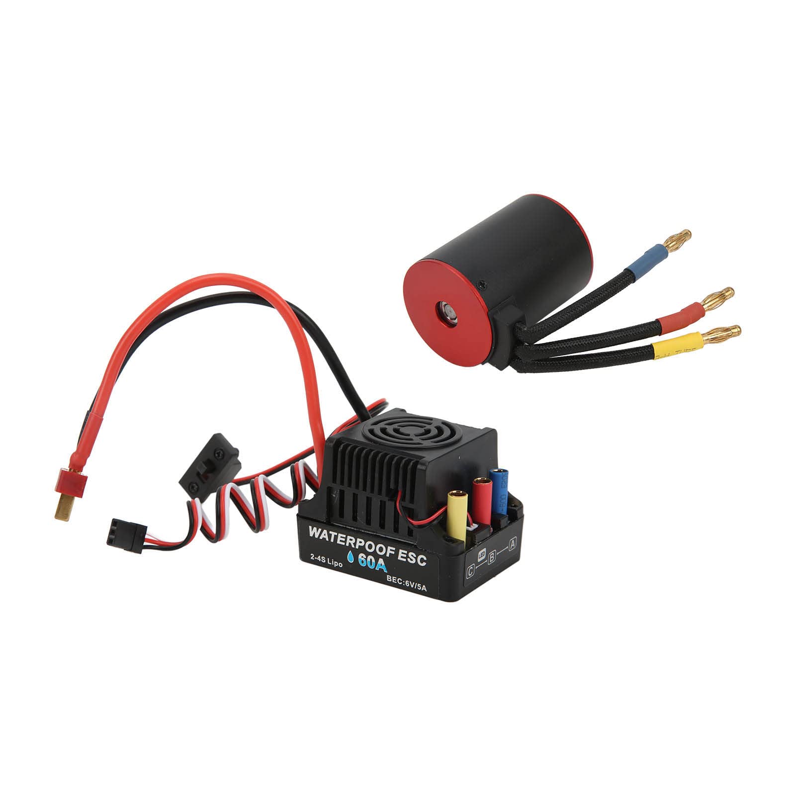 RC 3650 2300KV Zestaw silnika bezszczotkowego, 60A ESC dla aktualizacji samochodu 110/ RC, silnik bezszczotkowy z radiatorem i uzwojeniem miedzianym, zrównoważony wirnik