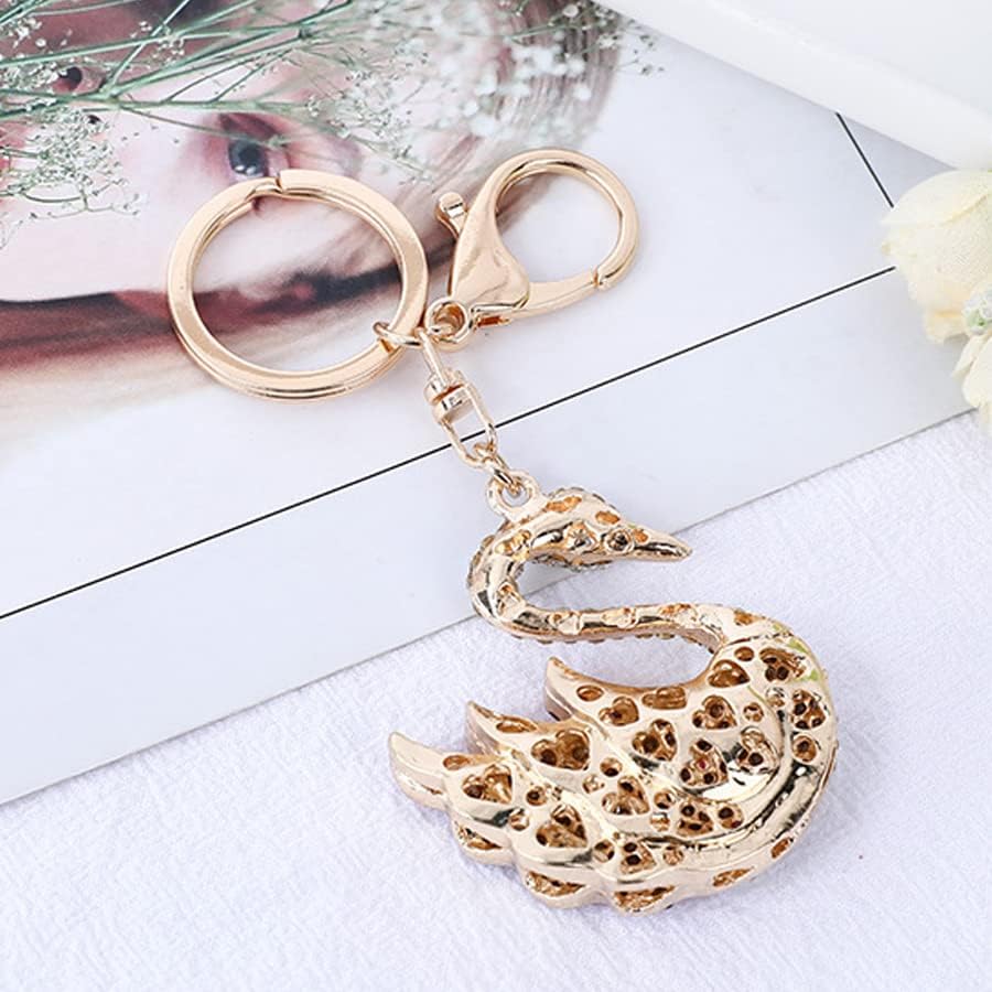 Keychain Swan Pendant Keyring Rhinestone Crystal Key Holder Bag Pendant Key Chain Women Gift for Birthday Christmas Festival - Image 6