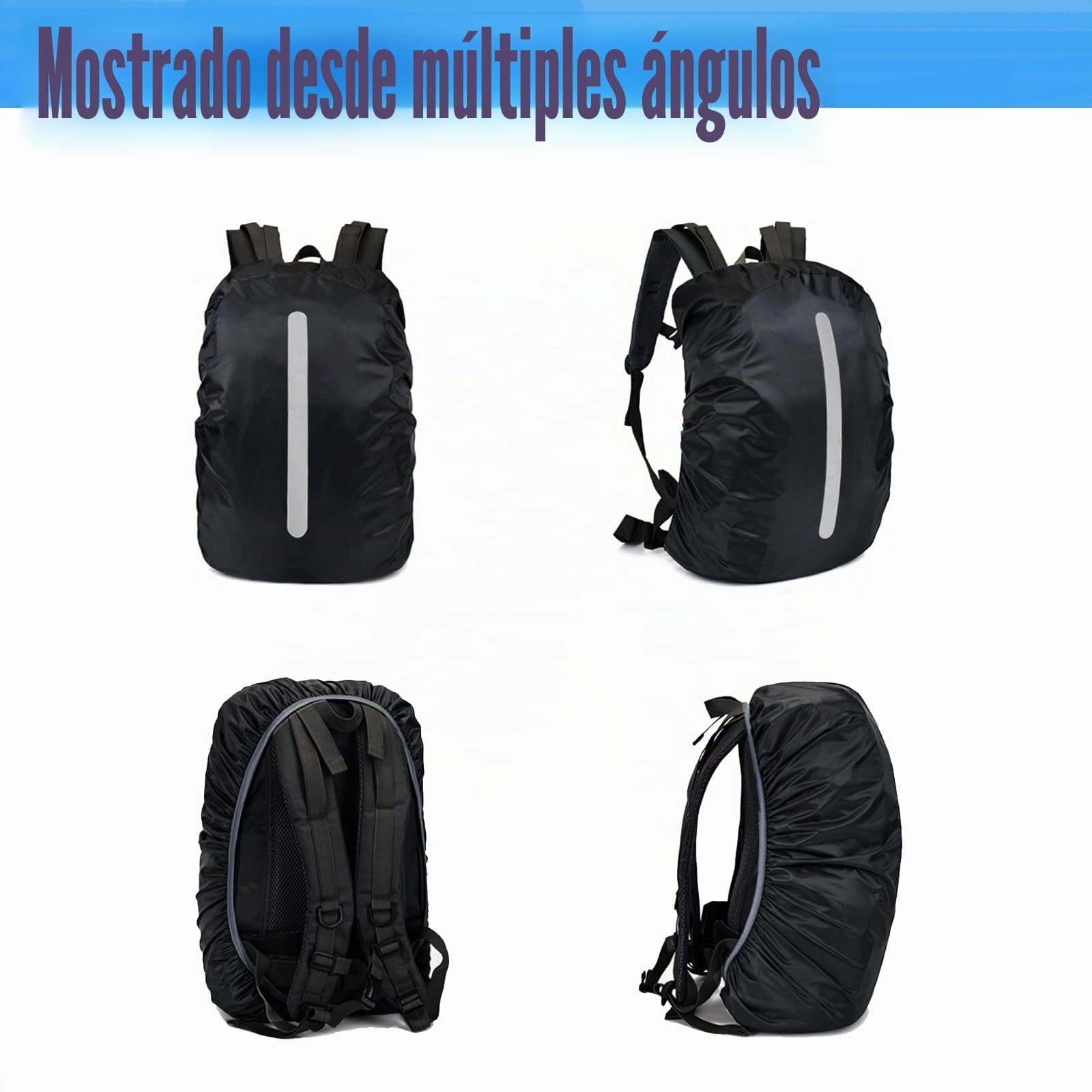 2 Piezas 30-40L Funda Impermeable para Mochila Cubre, Protector Mochila Lluvia, Reflectante, Antirrobo, para Senderismo, Ciclismo, Escalada Y 2 Bolsas Negras