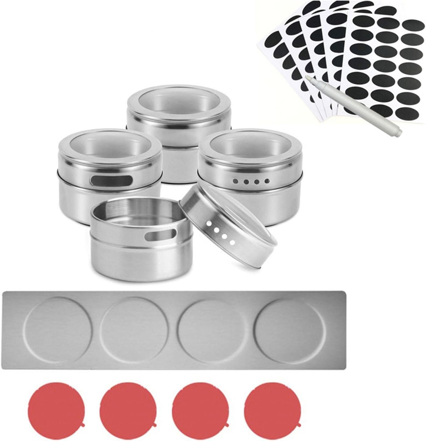 多機能オーガナイザー スパイスジャーセット 調味料容器 汚れにくいスチールスパイスジャー 12個パック