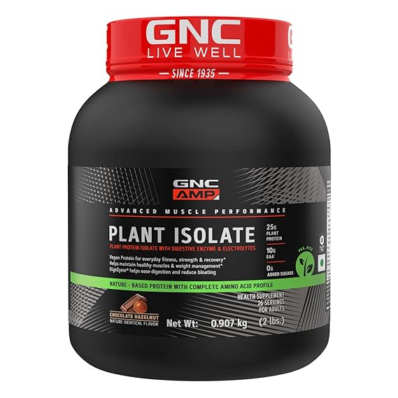 Buy GNC AMP Plant Isolate Protein 2 lbs 26 Servings Vegan Protein