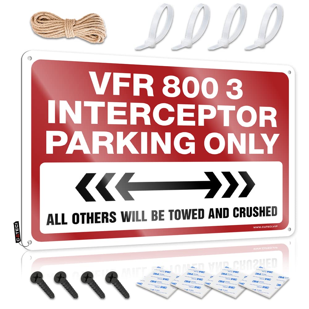 KRAZMURONGD Bar Mirrors For Man Cave Vfr 800 3 Interceptor Parking Only Tin Sign Tin Decor Funny Bar Decor
