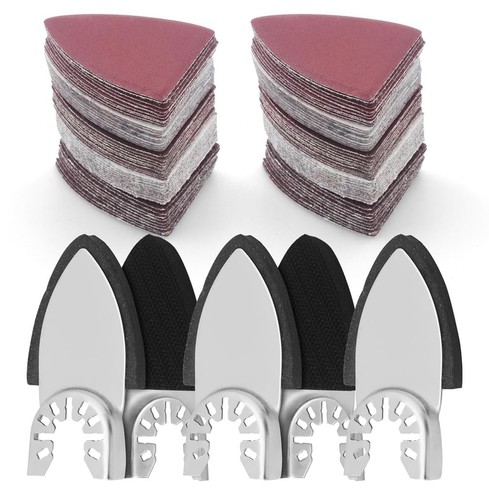 Glayent 130Pcs Oscillating Tool Sanding Pads Kit,5Pcs Finger Sanding Pads & 125Pcs Finger Sandpaper Multitool Sanding Attachments Replacement Spare Parts Accessories