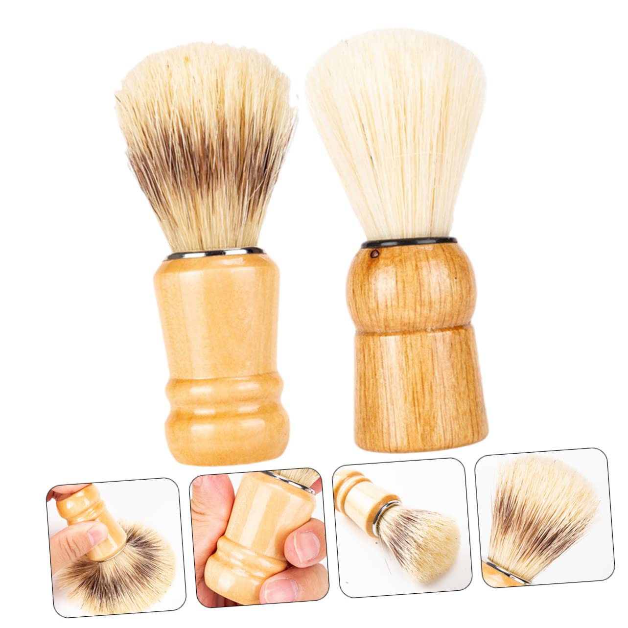 minkissy 6 Pz Spazzola Per Barba Spazzola Per Collo Da Pennello Da Pennello Da Barba Pennelli Da Per Uomo Lana Di Nylon Per Gesso Legno Massiccio Viaggiare