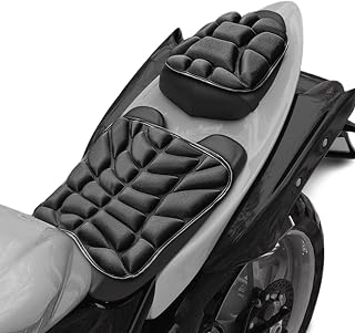 Motorcycle Seat Cushion for Bajaj Pulsar N250 ABS/Wave DTS-i/Wind 125/XCD 125 DTS-Si, Gel Comfort Seat Cover with Breathable Mesh Pressure Relief Anti-Slip & Shock Absorption Saddle Pads