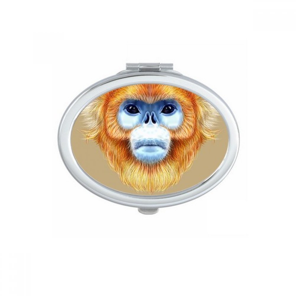 Miroir compact singe animal pour retouches maquillage rapides en déplacement