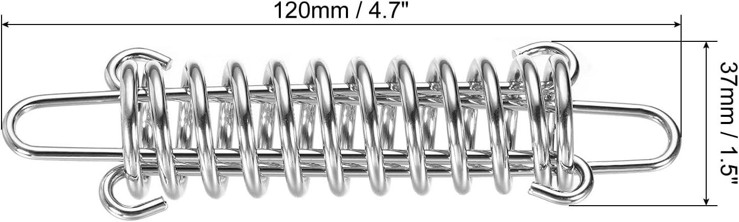 MECCANIXITY Tent Spring Buckle, 120x37mm Heavy Type Stainless Steel Rope Tensioner Accessories for Awning Tarps Wire Racks, Pack of 5