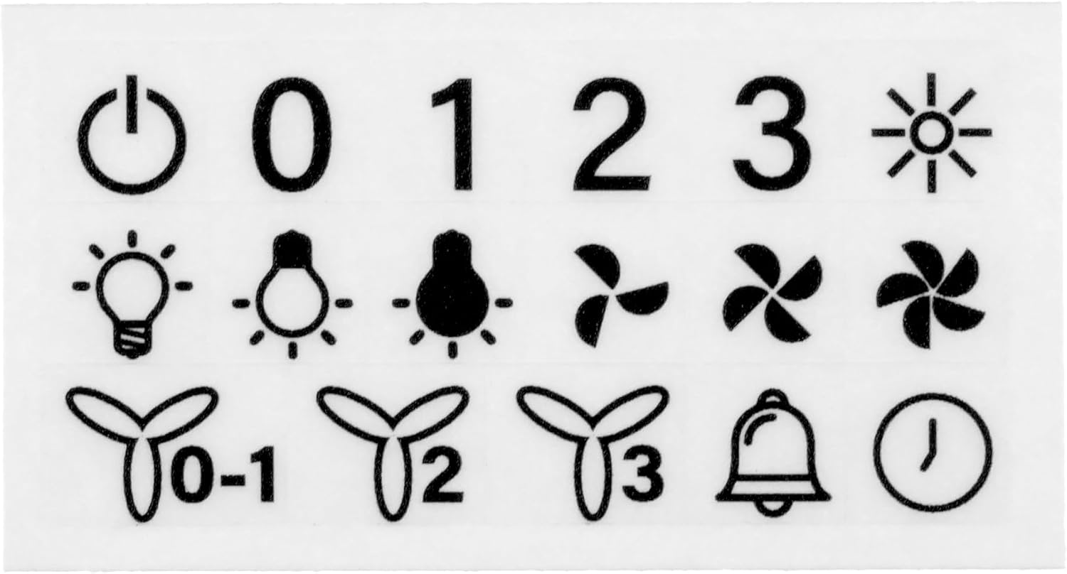 Off 0-1-2-3 Light Rangehood Exhaust Fan Speed Control Panel Labels (Black Print Clear Adhesive) Oven Replacement Sticker Cooktop Cooking Canopy Range Hood Fume Extractor Chimney Switch