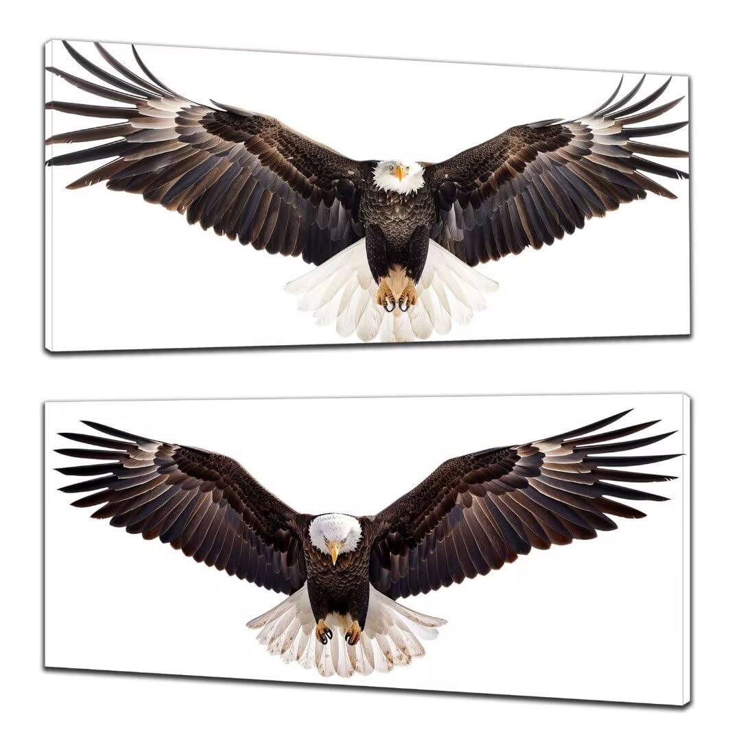 2 Pezzi aquila Pittura Diamante, 5D Diamond Painting animale, 40x90cm Diamond Painting Grandi Dimensioni, Strass Ricamo a Punto Croce Kit Diamond Painting per Decorazioni Natalizie Casa e Regalo U-2