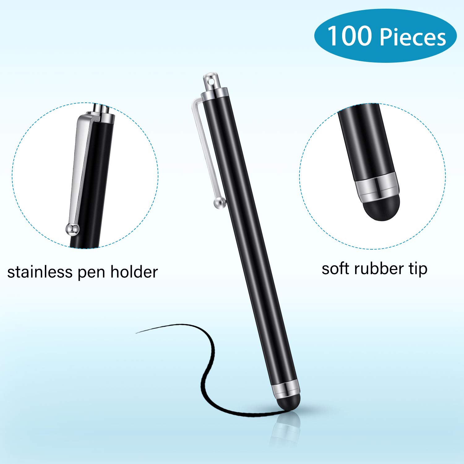 130-Pack Universal Stylus Pens For Touch Screens - 10 Colors Slim Capacitive Digital Pens
