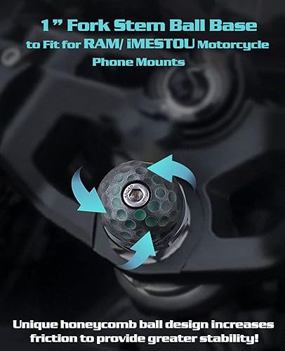 Miniatura 6 de iMESTOU Adaptador de base de bola de 1 pulgada para horquilla de motocicleta, adecuado para soportes de teléfono Ram B, se adapta a agujeros de