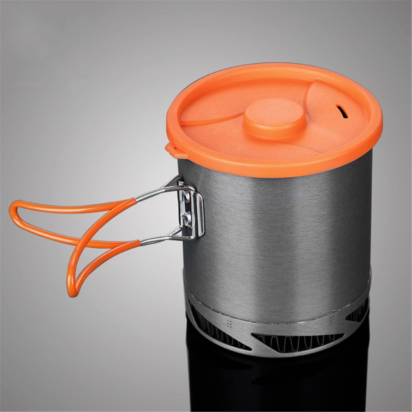 Pot Casserole Bouilloire Ensemble 1L Camping Cookwear Pot Ensemble d'établissements de Cuisine et kit de Mess Pot de Camping (Couleur : Gray, Size : 11.5x13.5cm)