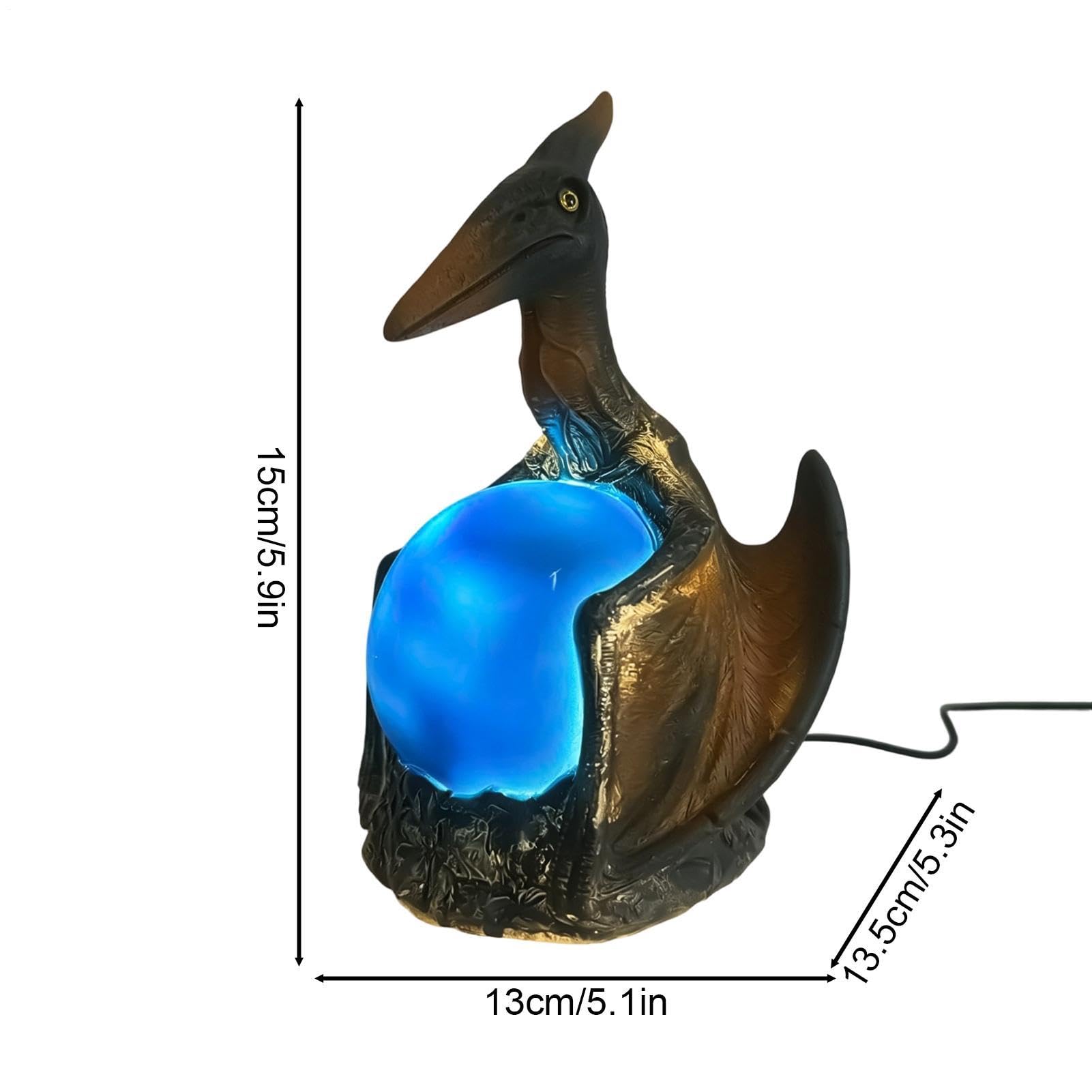 Lámpara Dragón Infantil Escultura temática fantástica con brillo azul LED | Luces Nocturnas LED Huevo Dragón Gótico Para niños, salón, dormitorio, estudio, oficina en casa