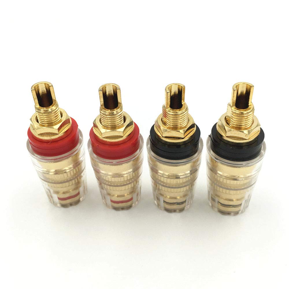 10 szt. mosiężny pozłacany słupek do głośnika 4 mm wtyczka bananowa 46 mm
