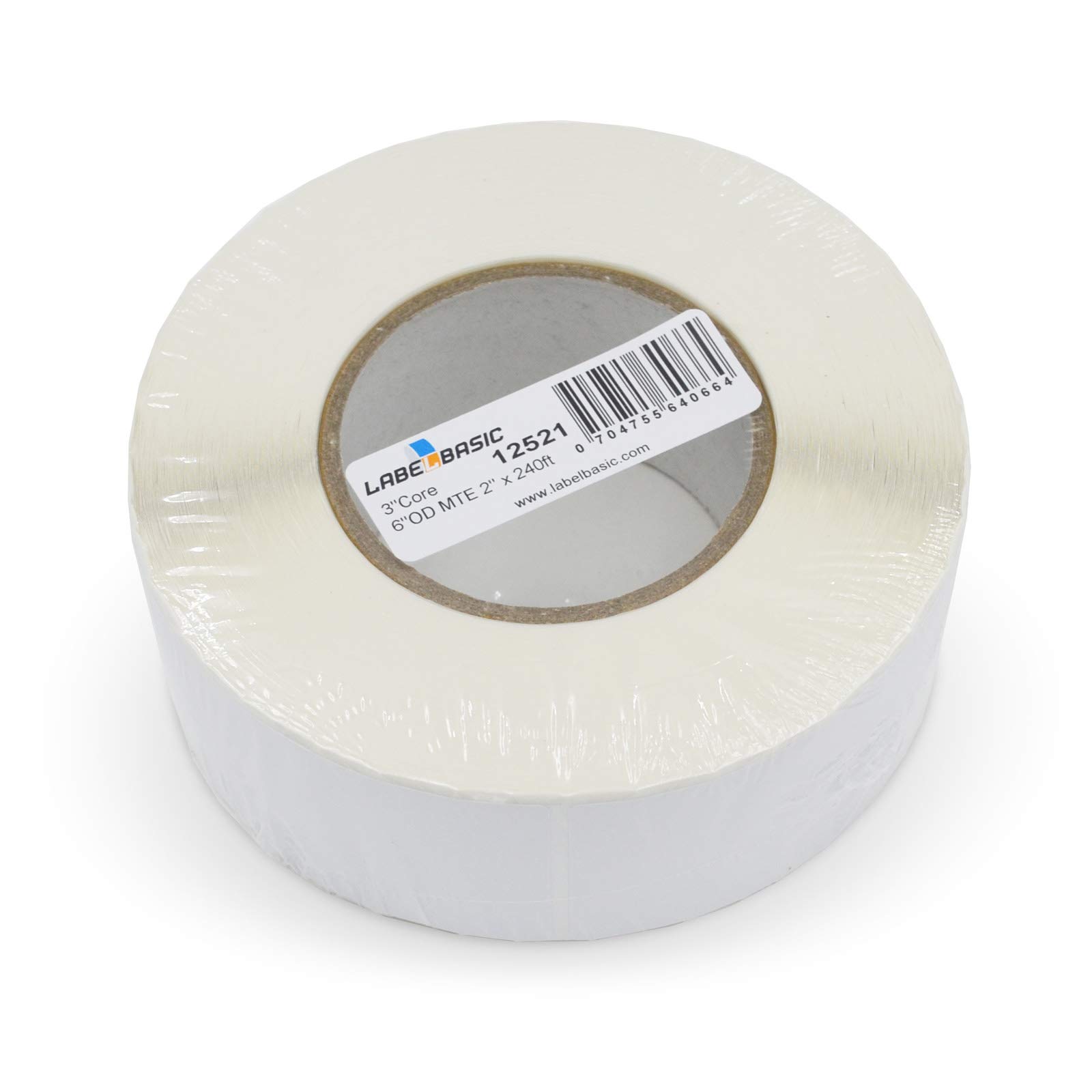 LabelBasic Matte Inkjet Labels 2" Continuous for CW-C6000A, CW-C6000P, TM-C7500, TM-C7500G, Primera LX600, LX900, LX910, LX1000, LX2000 and Other Printers, 240ft Labels/Roll on a 3 Inch Core