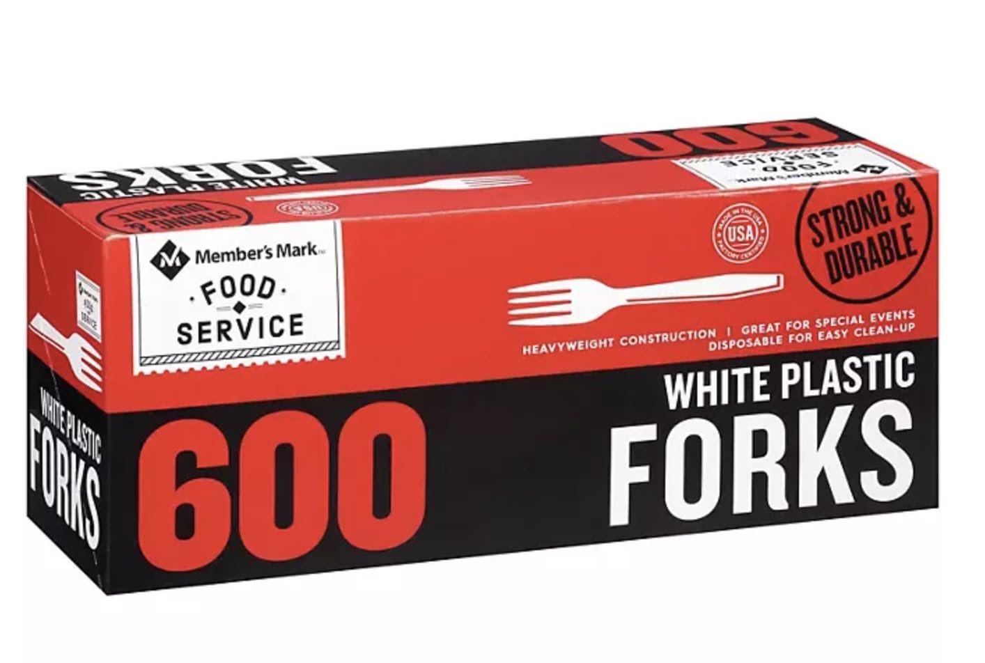 Member Mark White Plastic Forks, Heavyweight 600 ct.