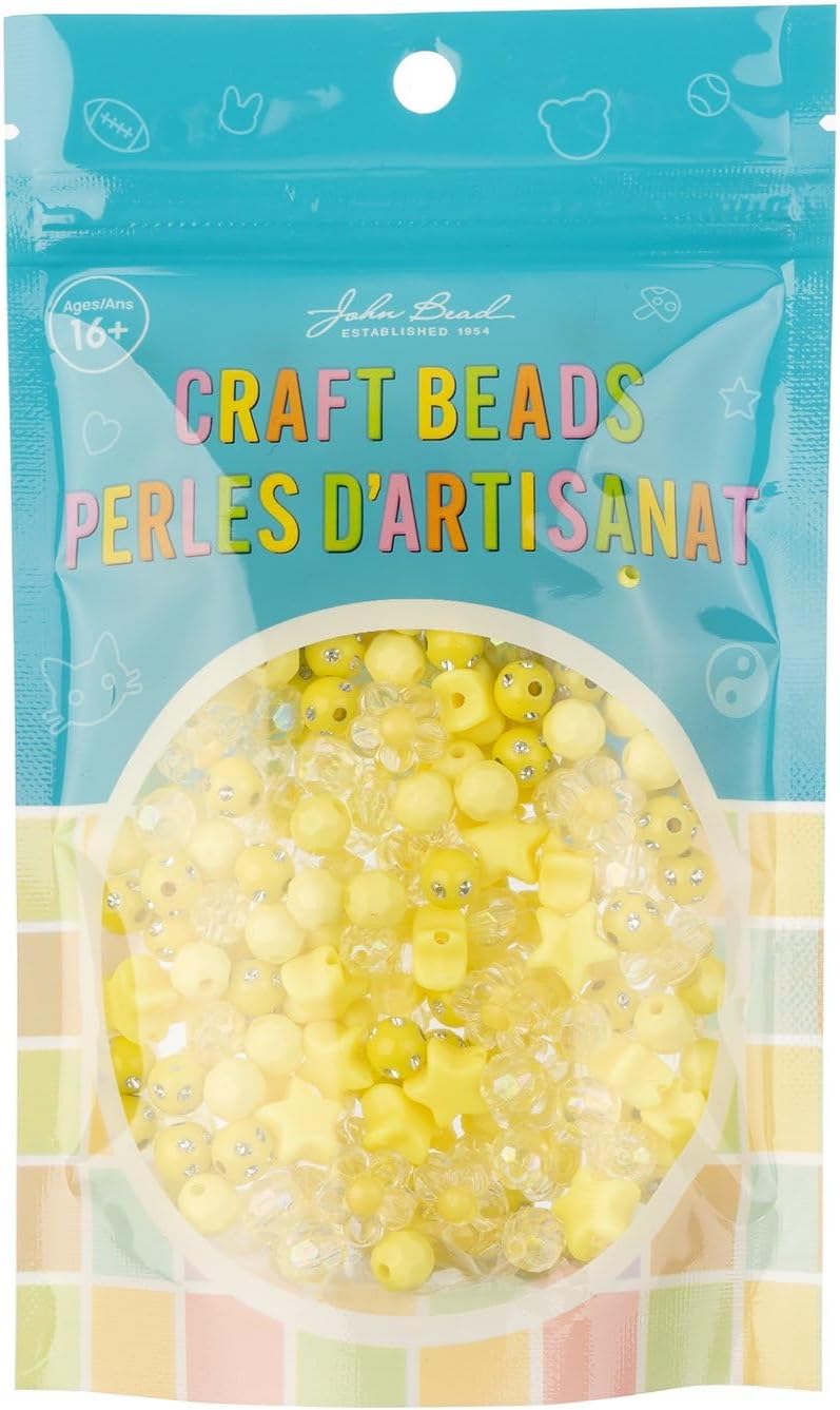 260pcs John Bead Assorted Yellow Star Plastic Beads for DIY Craft Jewelry Bracelet Necklace Making - Image 3