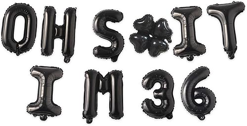 Globos de látex de 16 pulgadas con texto en inglés Oh I'm 36!, Hallo Twenty Five Cheers to 36 años, decoración temática para hombre y mujer, fiesta
