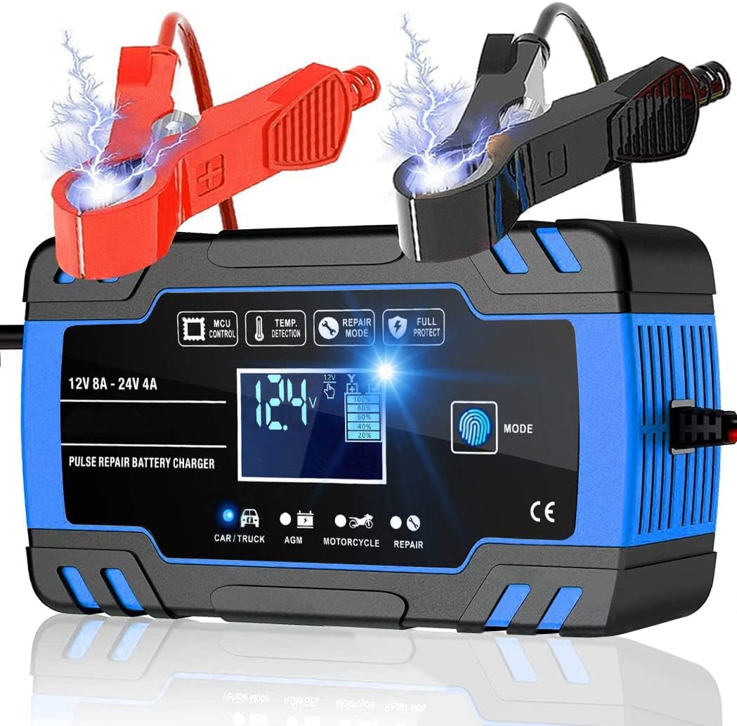 Automatic Battery Charger, 12V/24V 8Amp Car Battery Charger
