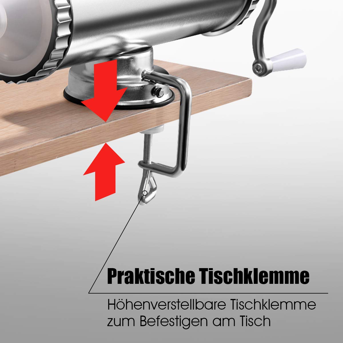 COSTWAY Ręczne napełnianie kiełbasą 2.5 kg, ze stopu aluminium, prasa do kiełbasy z zaciskiem stołowym, strzykawka do kiełbasy w zestawie 3 rurki do napełniania
