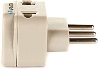 Vista 4 de OREI Adaptador de enchufe universal 2 en 1 tipo L para Italia, Uruguay y más - Certificado CE - Cumple con RoHS WP-L-GN