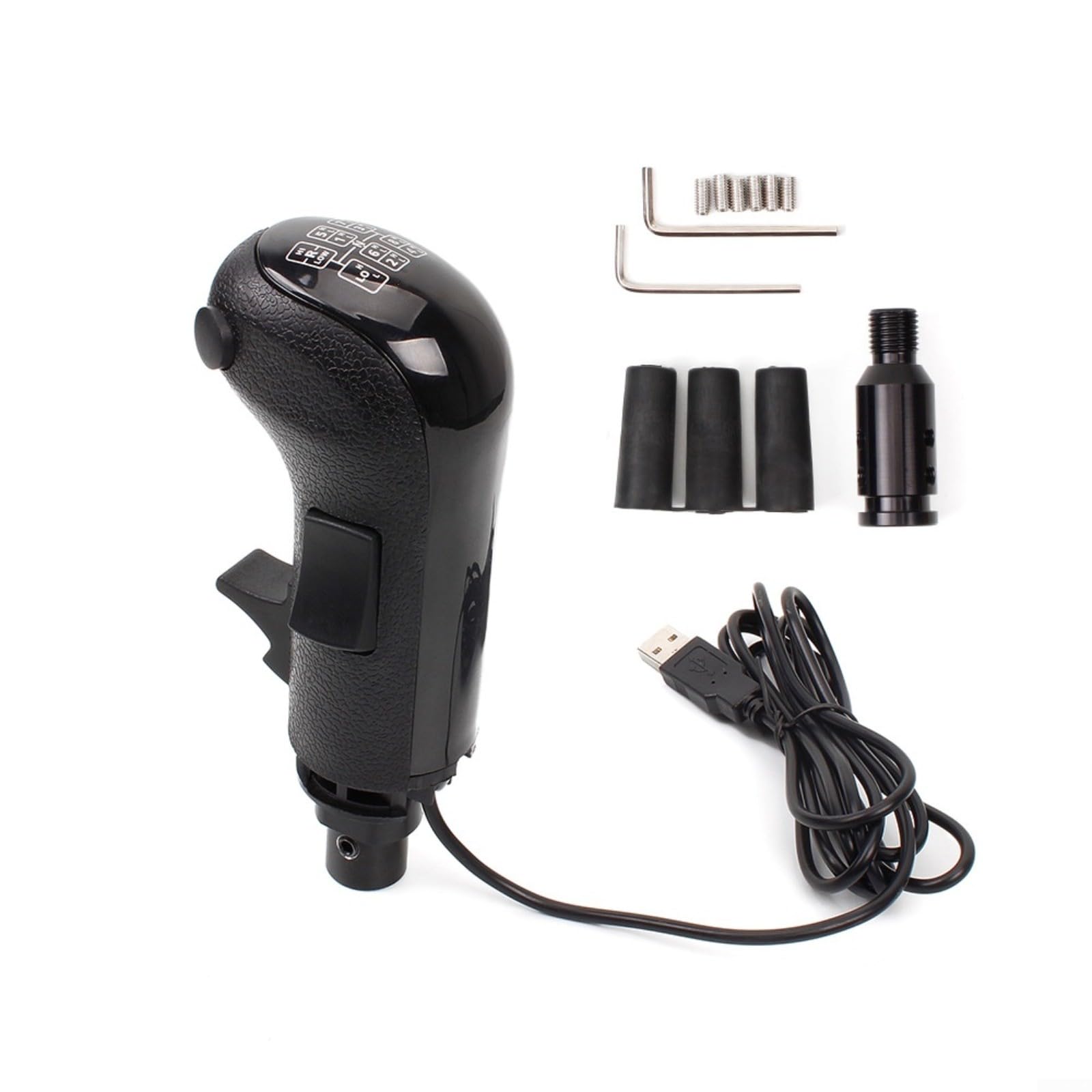 BildeeMait Pommeau de levier de vitesse simulateur avec USB et Play, levier de vitesse haut-bas pour Logitech G25 G27 G29 G920 G923 et Thrustmaster TH8A, ETS2 pour PC ATS