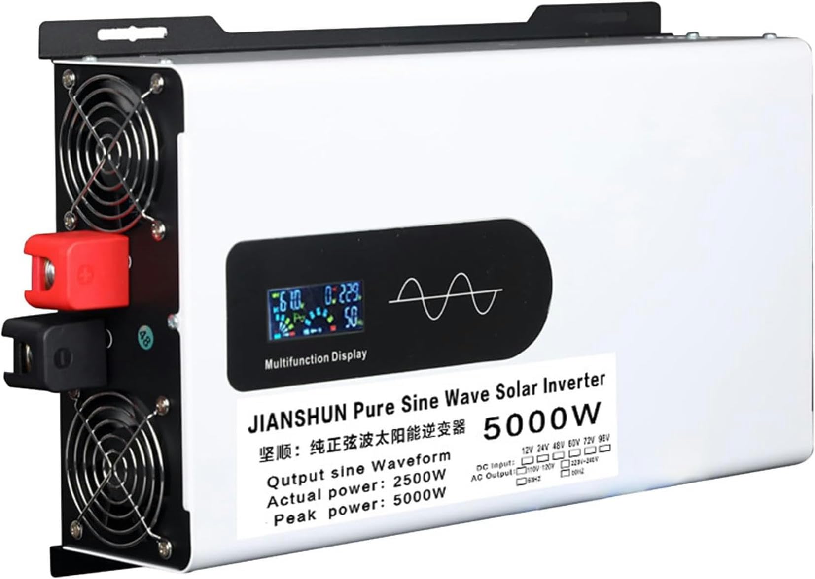 Onduleur pur onine d'onde de sinus 48V 220V convertisseur de tension 5000W