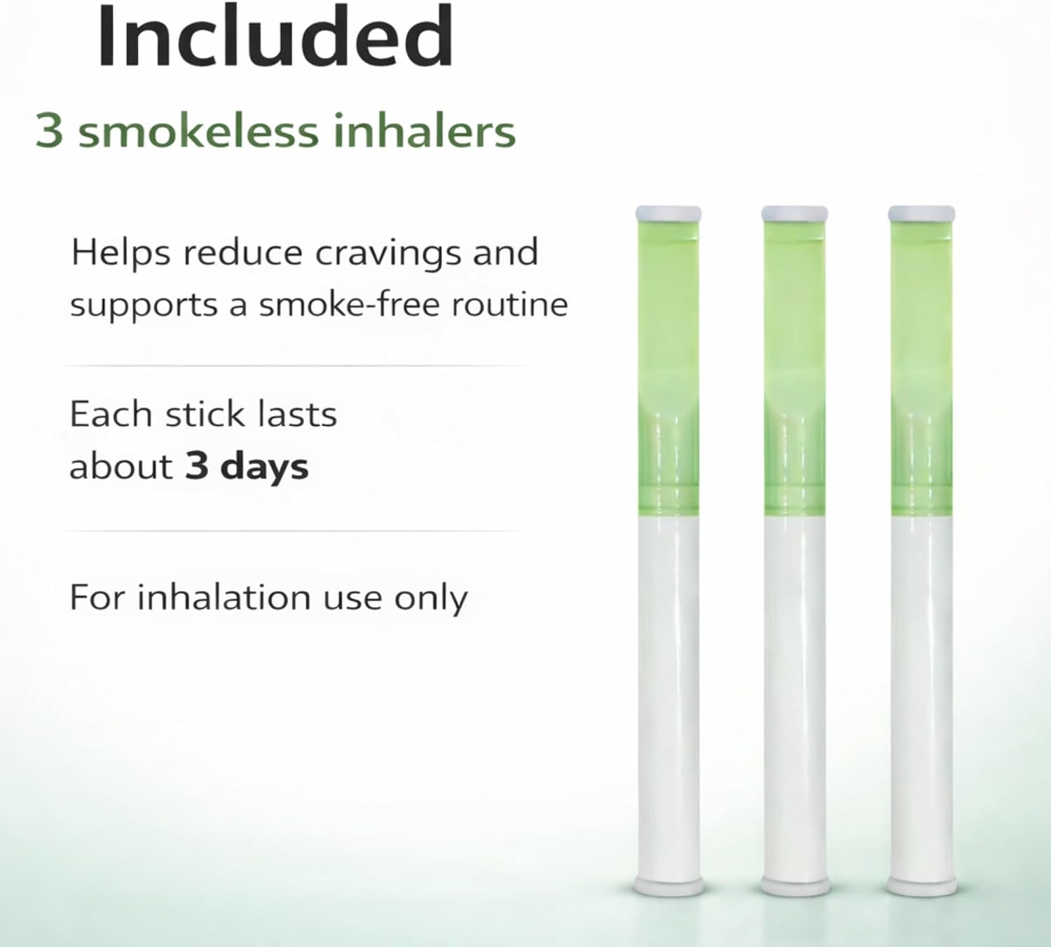 Mint Inhaler 3 Pack | Non-Electric Air Sticks for Good Habits | Smooth Aromatic Blend for Calm & Clarity