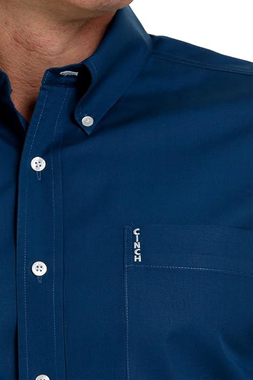 Cinch Men's Modern Fit Solid Navy Long Sleeve Button-Down Western Shirt - Mtw1347021