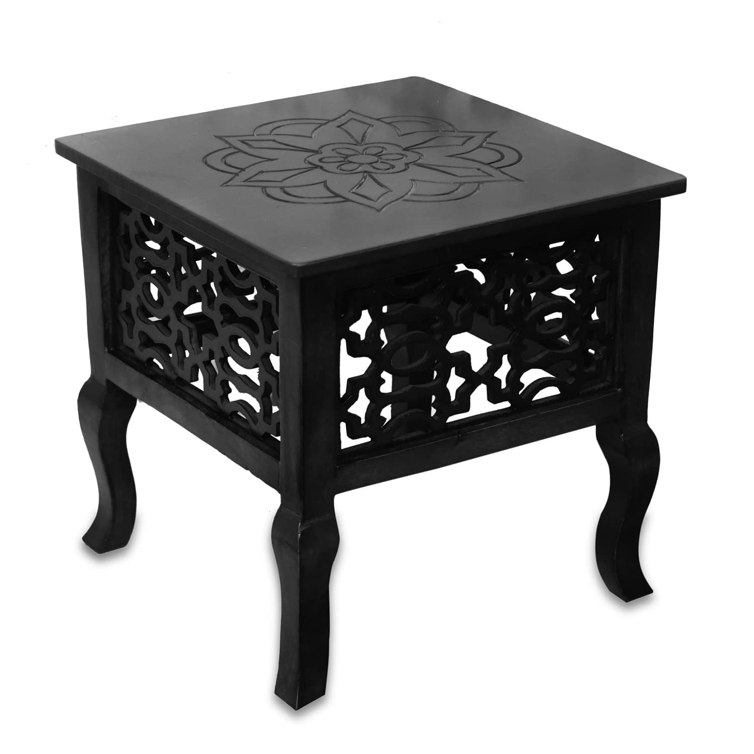Brown Arts Shoppee Table for Living Room,Bedroom Furniture Square Top Side End Accent Table (Multicolor) (Black) (B09R9LQFCP) Amazon Price History, Amazon Price Tracker