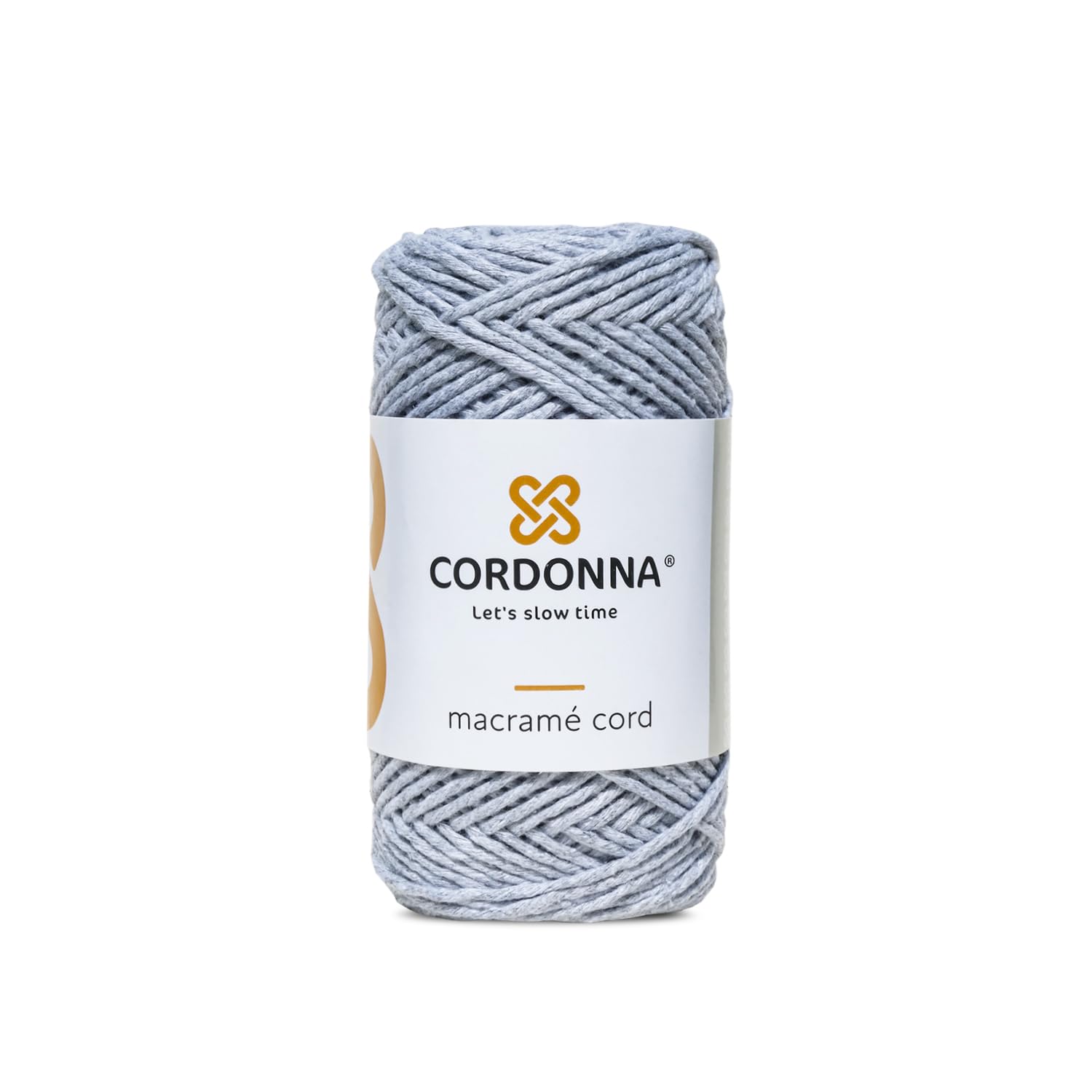 2mm Macrame Cord Cotton with 25 Threads | 100m Twisted Macrame Twine for Crafts | Colored Cotton Rope String for Crafts, Wall Hanging and Plant Hangers | Macrame Supplies | Cordonna | Grey