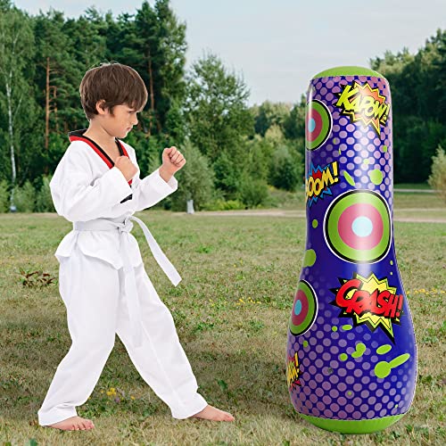 2 Pack Inflatable Bopper, 47 Inches Kids Punching Bag with Bounce-Back Action, Inflatable Punching Bag for Kids Presents by JOYIN - Image 6