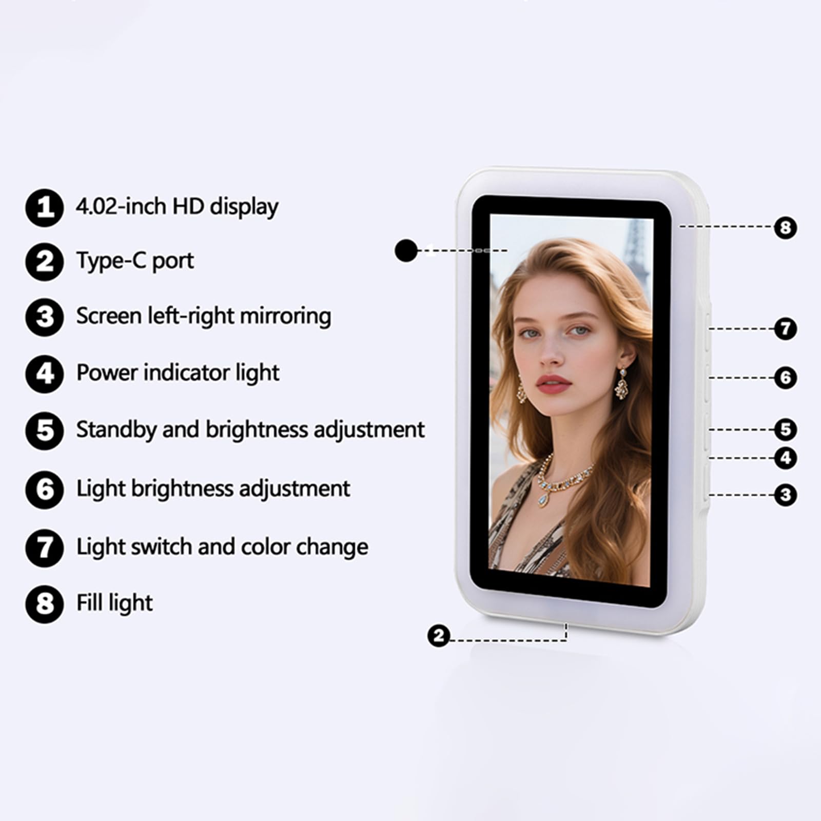 Generic Ekran selfie ze światłem | Generic Ekran do selfie ze światłem złożonym o długości 160 mm 11 cm materiał plastikowy numer modelu RK-14M do smartfonów