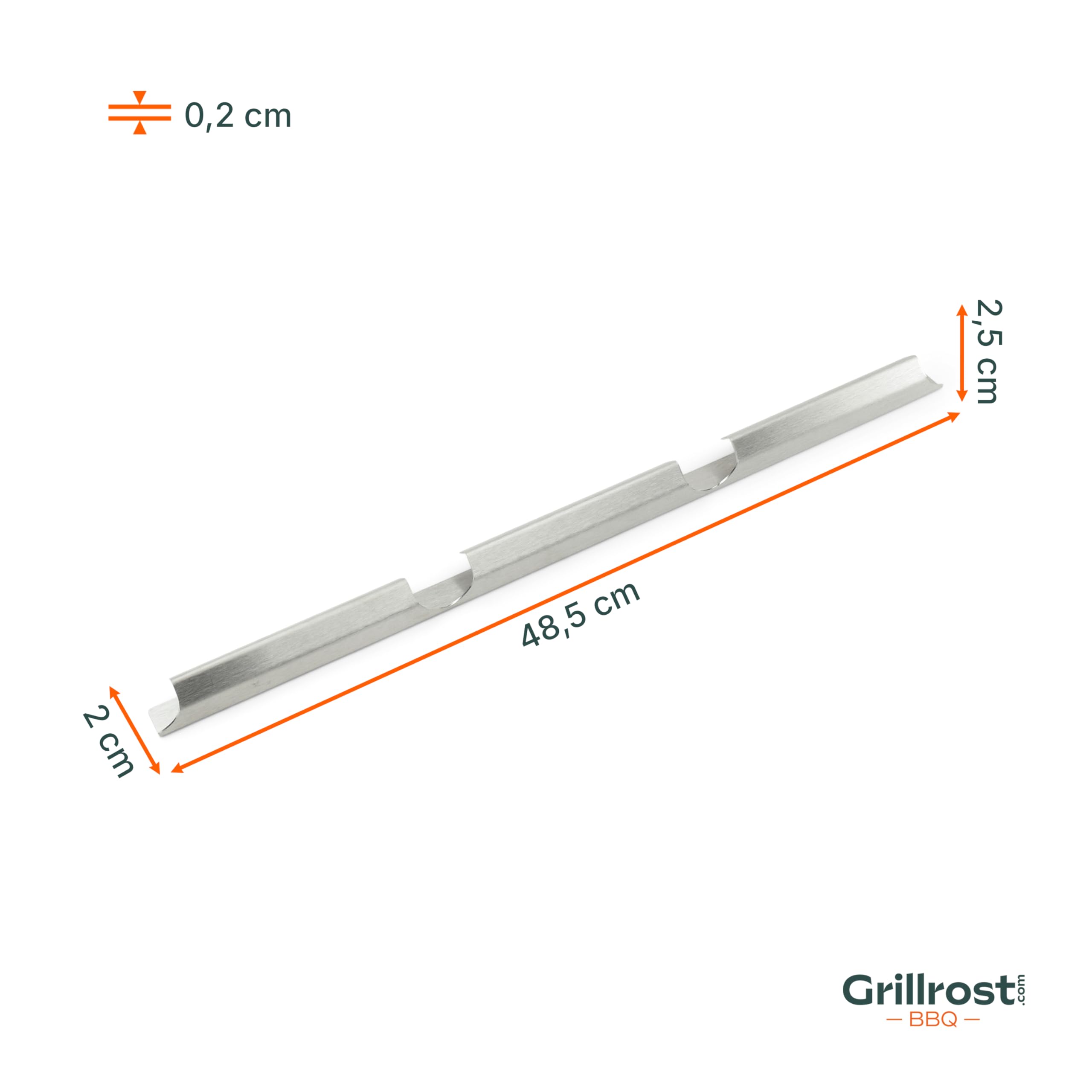 Grillrost.com Das Original Barra di accensione in Acciaio Inox per Broil King Baron, Regal, Imperial - Ponte Fiamma in 4 Pezzi in Acciaio Inox Massiccio
