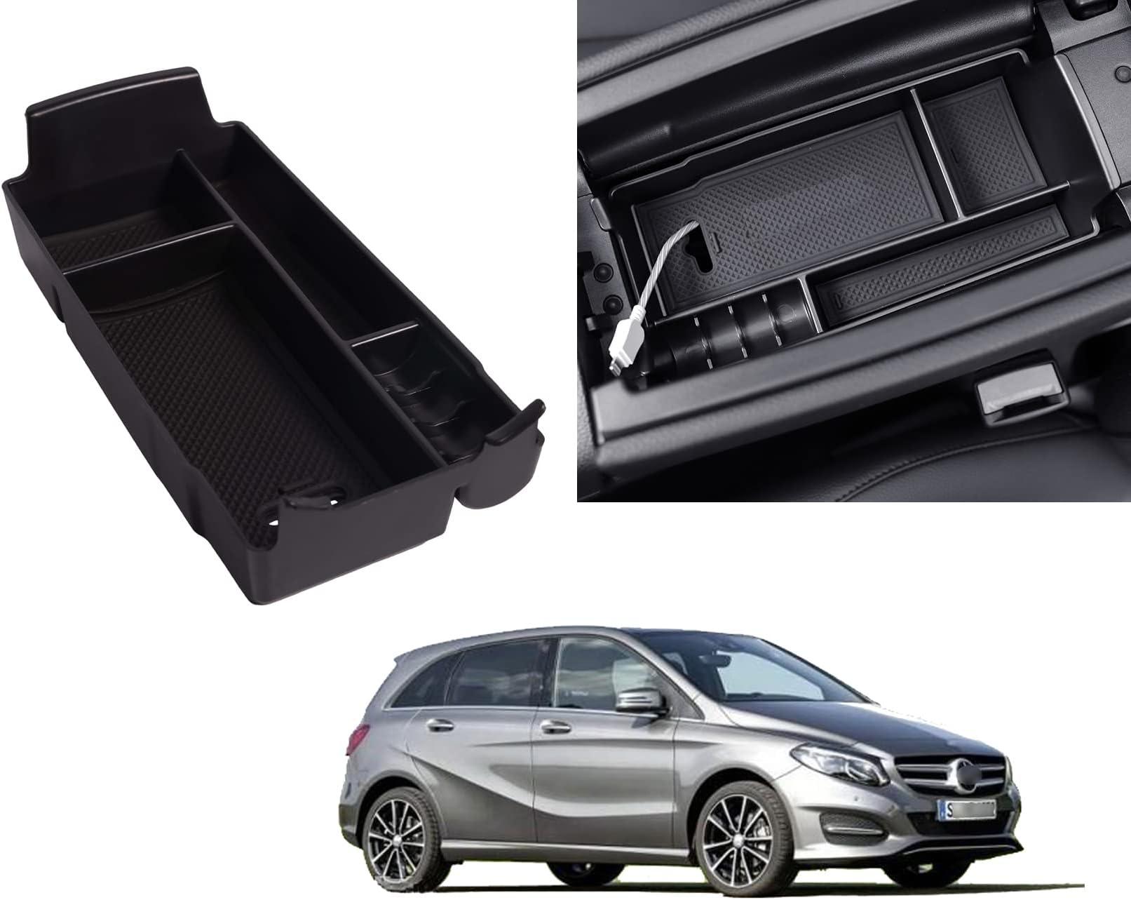 – Secondary Storage Box Organiser Centre Console For Arm Rest A-Class W177 V177 2018-2024/B-Class W247 2019 - 2024/ GLA H247 SUV 2020 - 2024/ CLA C118 2020 - 2024/ GLB X247 2020-2023/EQA EQB 2022 - 2024