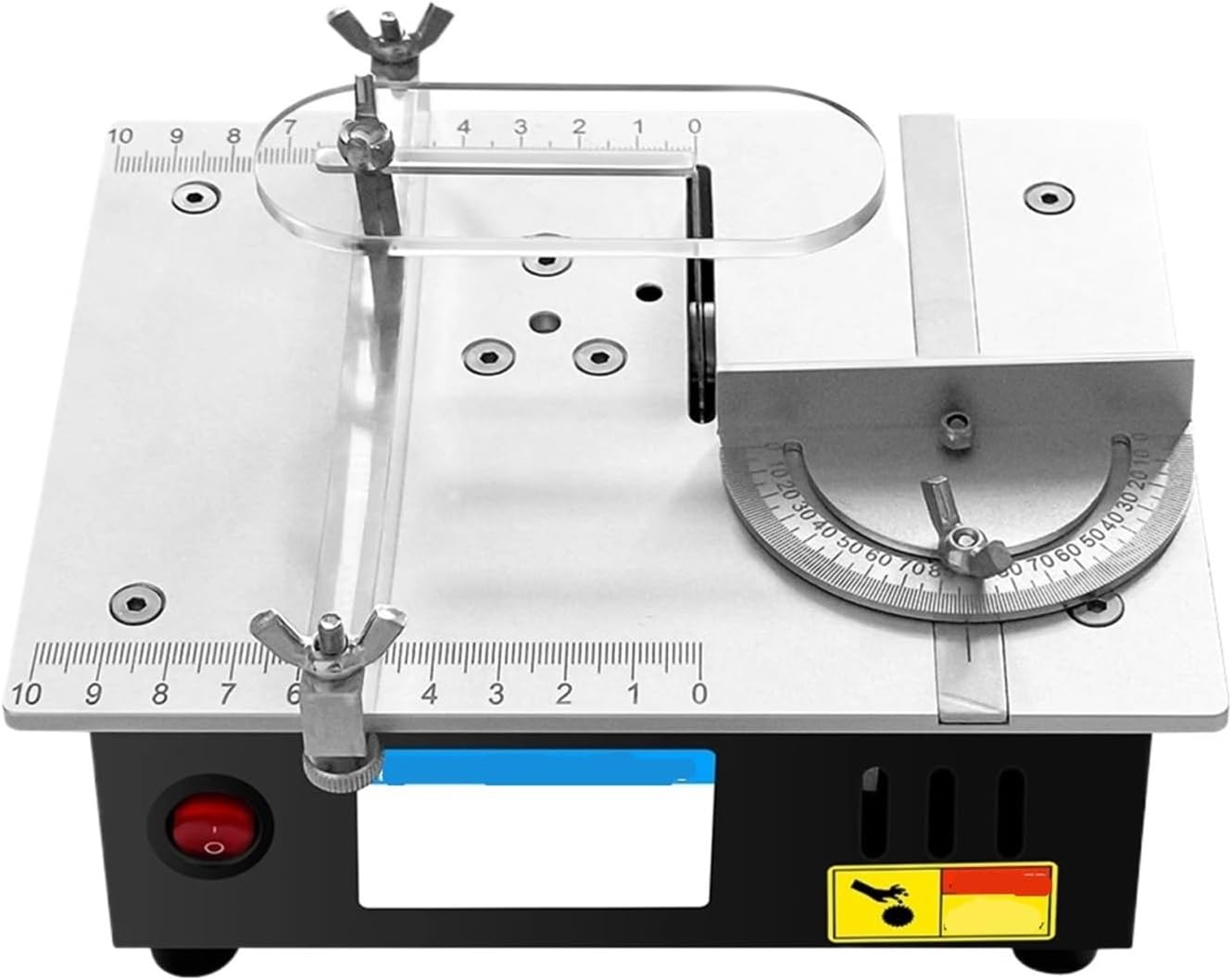 Mini Table Saw, Household Miniature Woodworking Table Saw, Multi-Function Precision Dust-Proof Decoration Cutting Machine, for Wood, Plastic Cutting