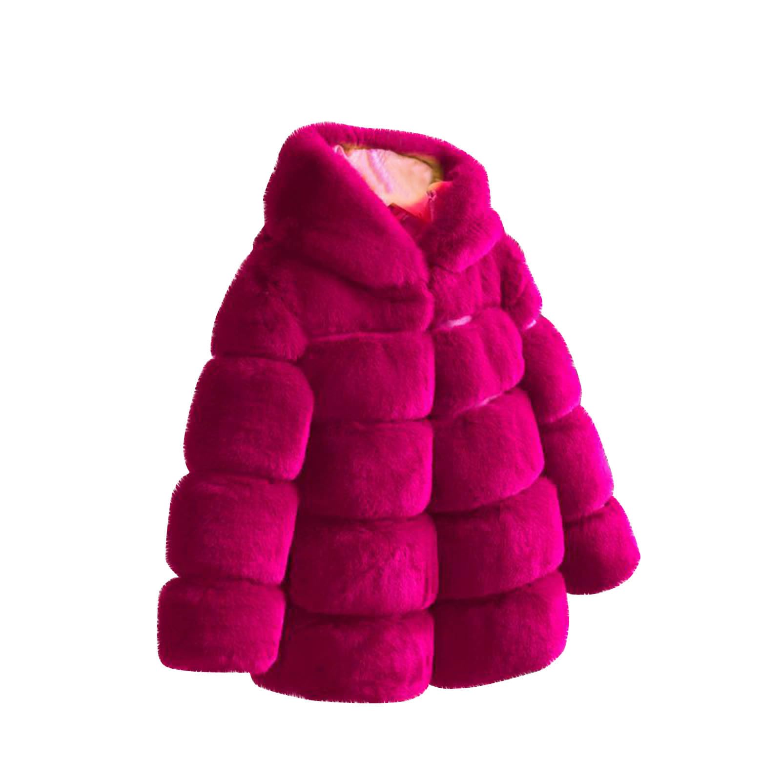 Chaqueta de Lana Coral Collar Abrigos de Niñas Invierno Chaquetas Otoño Invierno Transiciones Estaciones Abrigo Cálido con Capucha Abrigos Bebé Niños Jacket Chaqueta con Capucha de Lana