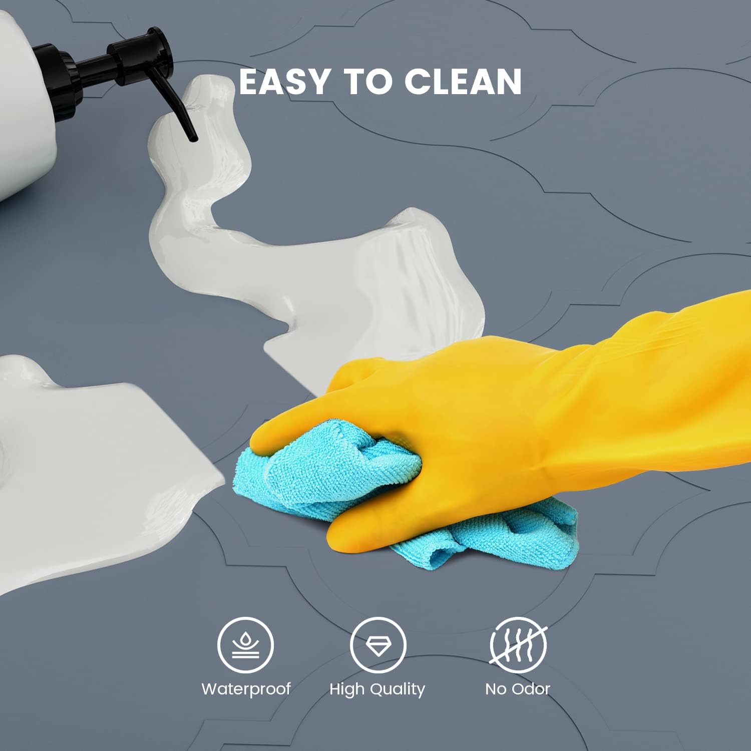 Under Sink Mat, 28" x 22" Silicone Kitchen Cabinet Tray, Waterproof & Flexible Under Sink Liner for Kitchen Bathroom and Laundry Room