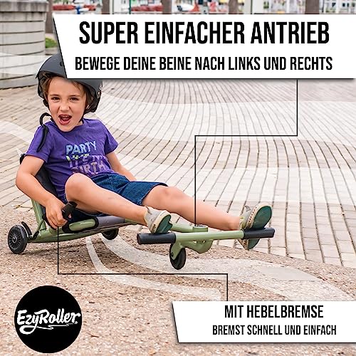 EzyRoller Classic Kinder Go Kart Drift Trike für 4 bis 14 Jahre | Gokart Dreirad bis 70 kg | Kinder Fahrzeuge für draußen 1 Sitzer, bis 70 kg belastbar | Tretfahrzeug (rot)