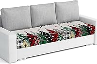 Vista 45 de Christmas Tree Couch Cushion Covers, Stretch Sofa Cover with Elastic Bottom, Merry Christmas Xmas Tree Snowflake Rustic Sofa Slipcovers Protector