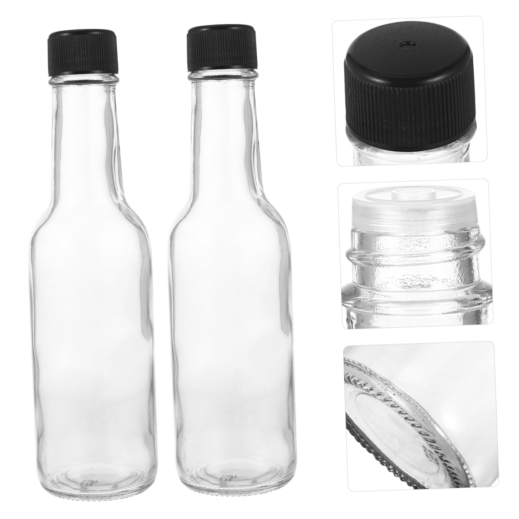 PRETYZOOM Salsa de Vidrio Tapa Segura y Fácil de Lavar Juego de 6 Botellas de 150ml Dispensador para Ketchup y Mermeladas Adecuado para Uso Doméstico y Picnics