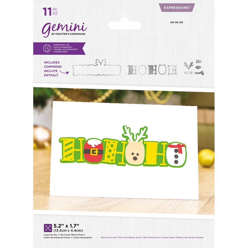 Crafter's CompanionGemini Expressions Metal Cutting Die Layerable Sentiments Christmas Ho, Silver, one size