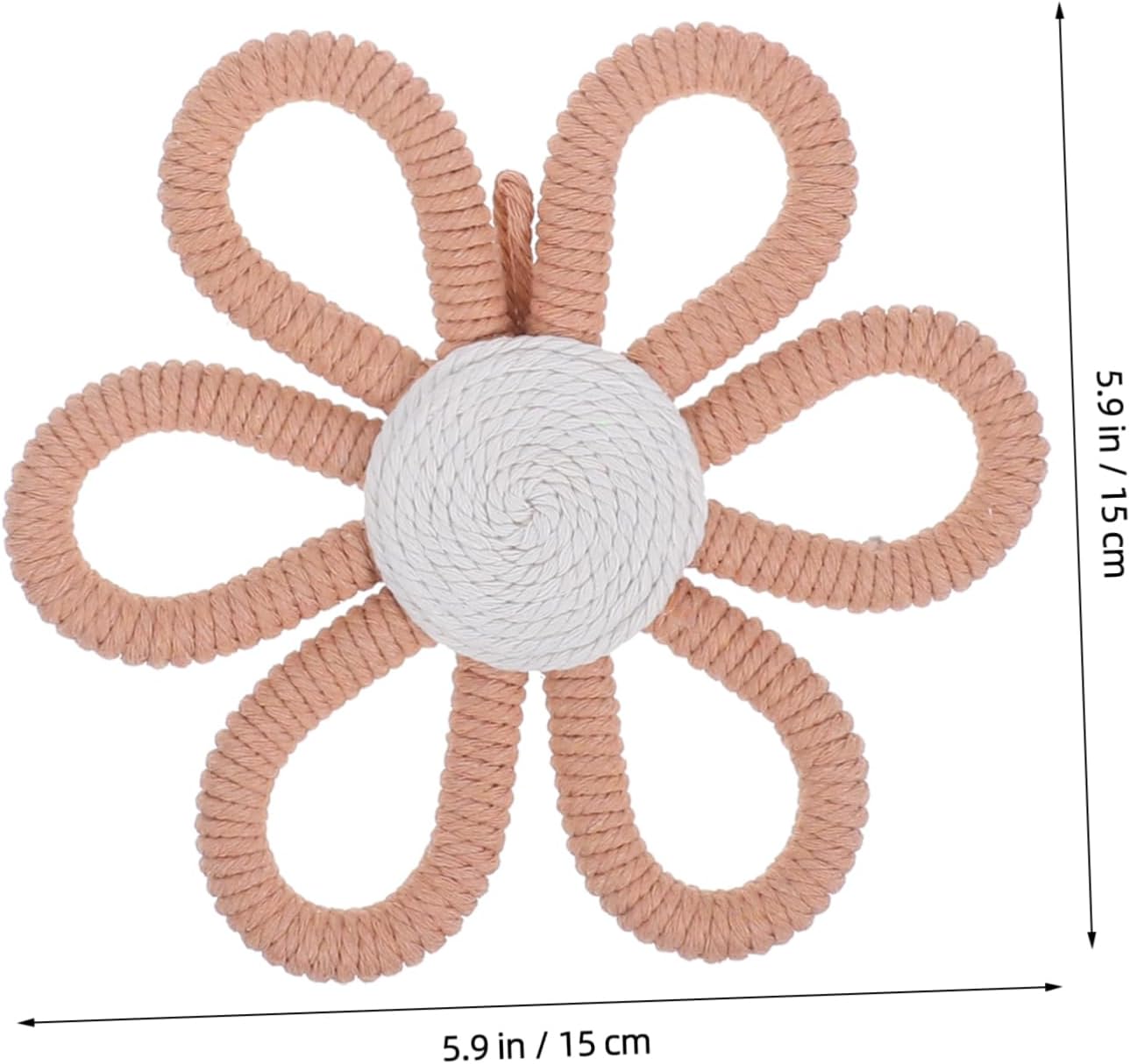 6pcs Boho Nursery Flower Wall Decor Handwoven Daisy Wall Hanging for Boys and Girls Room Floral Ornaments Beige Khaki and Light for Birthday Parties and Holiday Celebrations