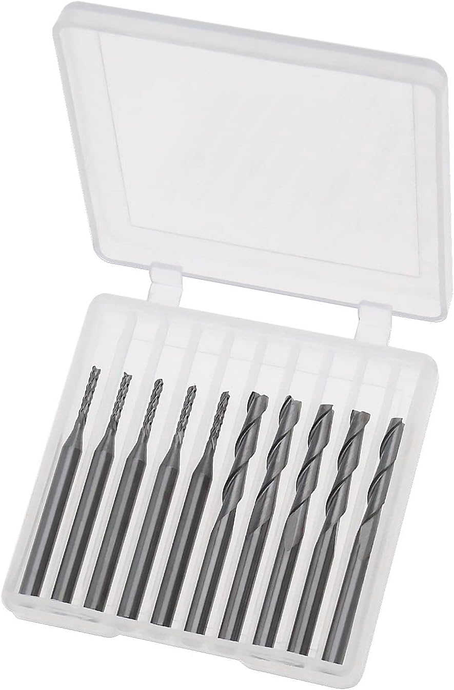Genmitsu 40pcs End Mills CNC Router Bits, 1/8" Shank CNC Cutter Milling