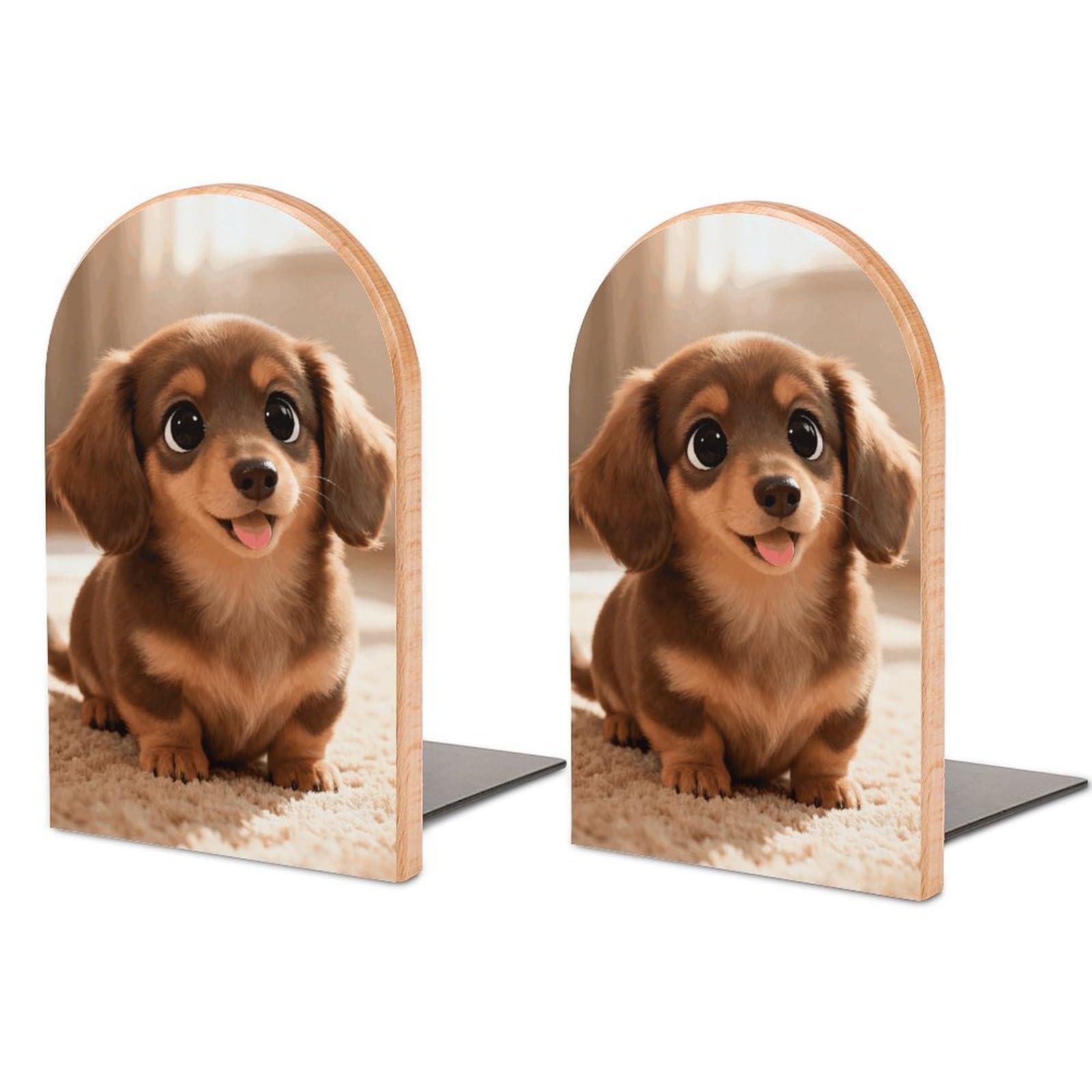 Sujetalibros originales de perro salchicha decorativos para estantes de oficina